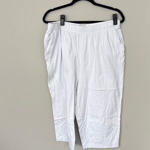 Woman Within White Athletic Pull-On Shorts